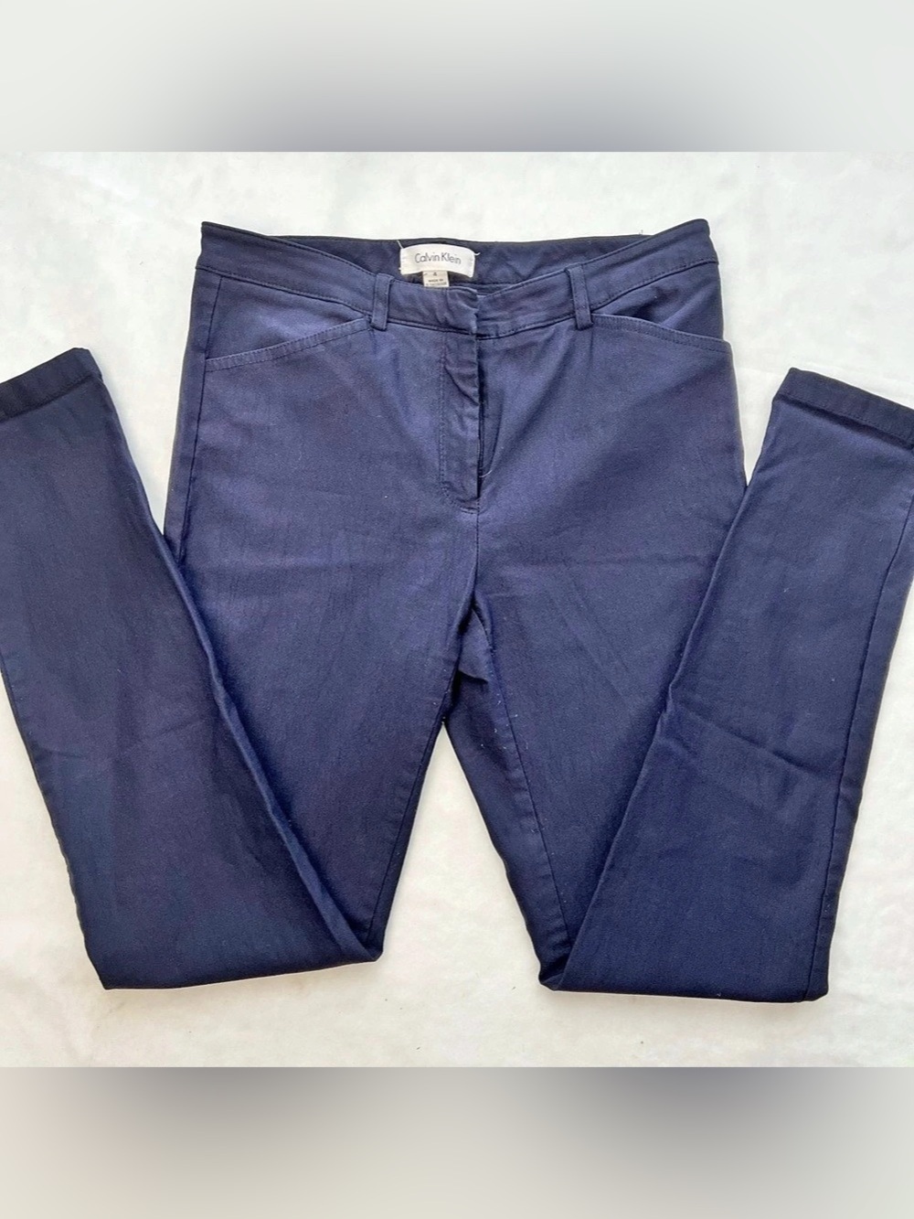 Calvin Klein Women's Slim Dress Pants Navy Flat Front Size 4 Capsule Workwear